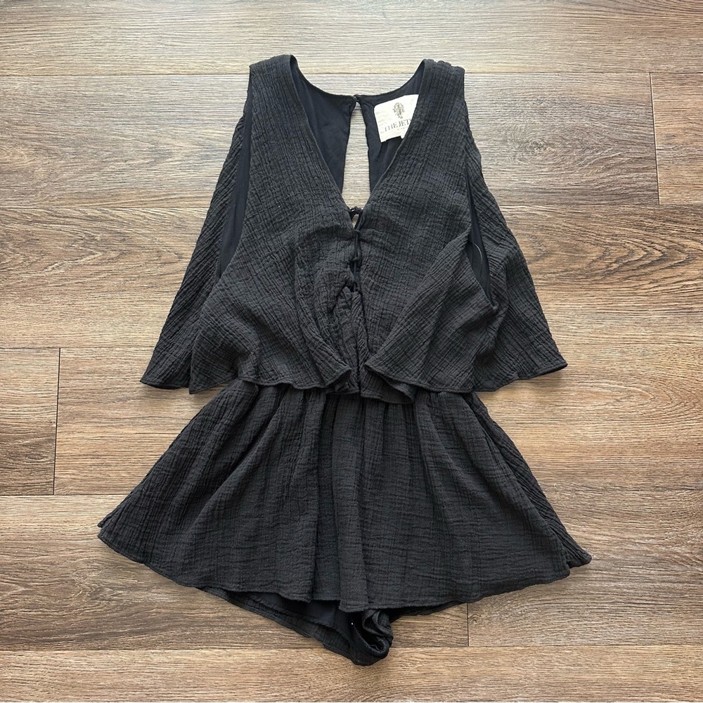 The Jetset Diaries Mystic Gauze Romper in Black Size Small